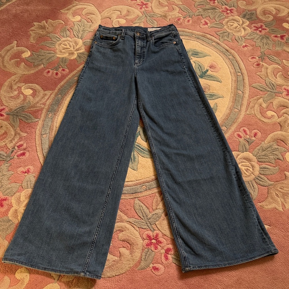 RAG & BONE SOFIE HIGH RISE ULTRA WIDE GREAT LOOKING JEANS